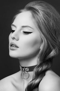 COLLAR ANILLA BIJOUX (NEGRO Y PLATEADO)